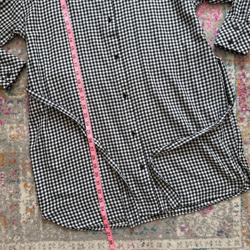 Esmara Black White Plaid Flannel Button Down Long Tunic Shirt Women’s Size 14 - Picture 5 of 9